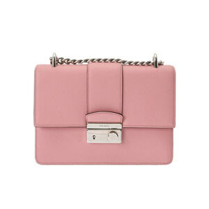 PRADA Chain Shoulder Bag Pink Leather